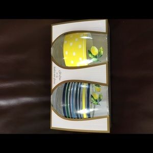 Stemless set of two wine glasses